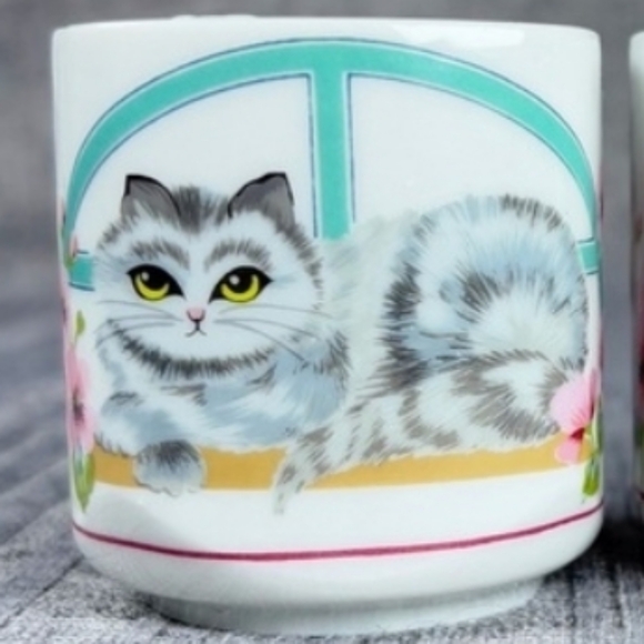 Other - Vintage Cat Design Ceramic Mini Candle Holder